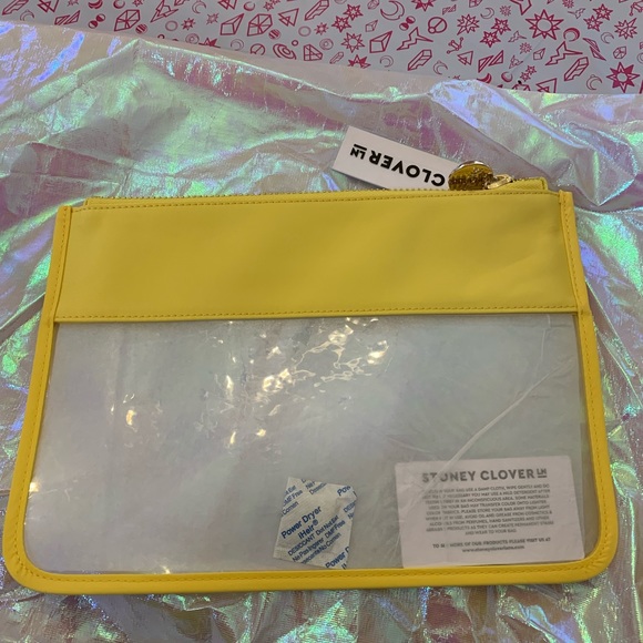 Stoney Clover Lane x Disney Minnie Mouse Fable Bow Flat Clear Pouch in Lemon - Picture 6 of 8